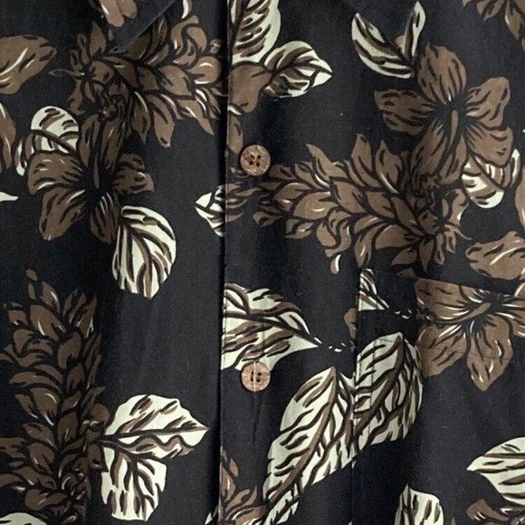 Bill Blass Mens Shirt XL 100% Silk Button Up Black Brown Hawaiian Theme … - Picture 4 of 6